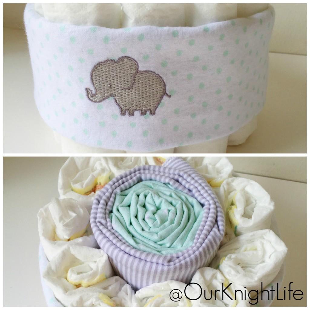 Elephant Diaper Cake Tutorial - How to make an easy and cute Diaper Cake