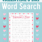 Valentine’s Day Word Search Puzzle for Kids!